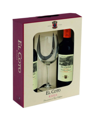 El Coto Crianza Rioja estuche de 2 botellas y 1 copa