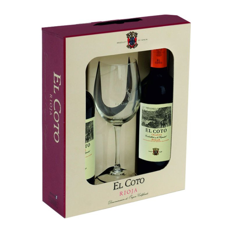 El Coto Crianza Rioja, estuche de 2 botellas y 1 copa